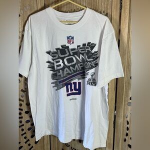 New York Giants Super Bowl XLVI Champions T-Shirt Reebok NFL 2XL 2012 Vintage